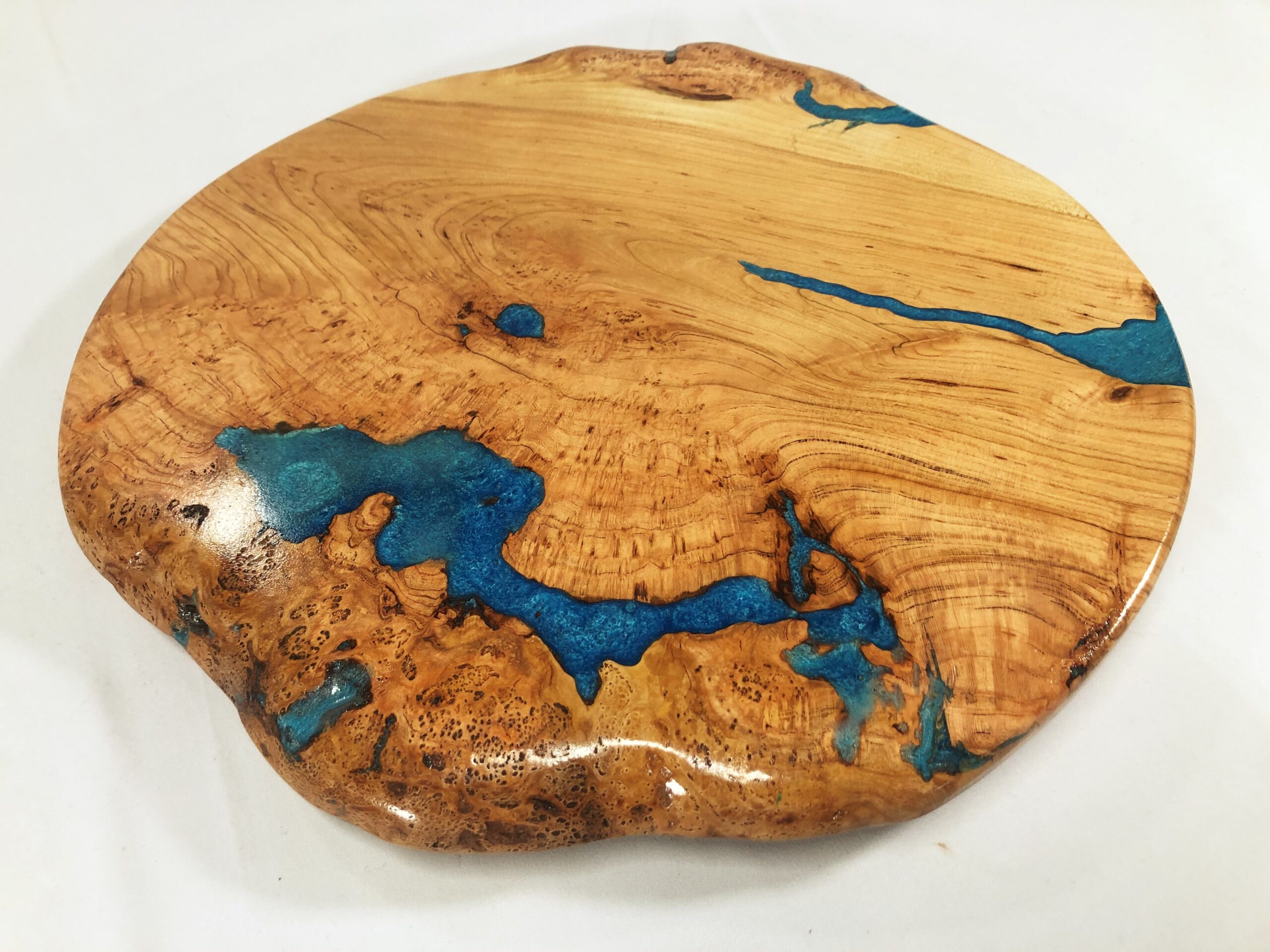 Cherry burl and epoxy Lazy Susan